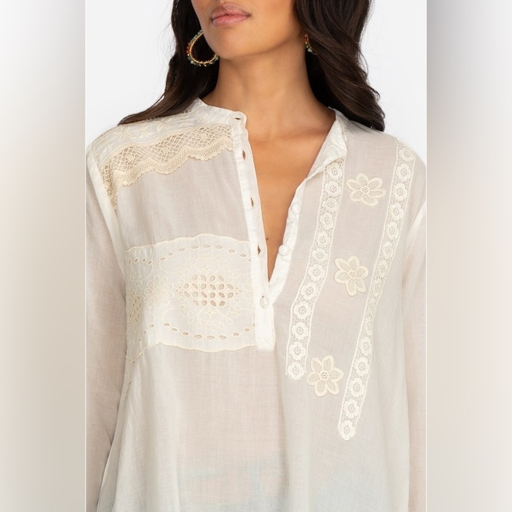 🔥🔥NWT Johnny Was Kit Patchwork Natural Cotton Tunic Size Small - Picture 11 of 16